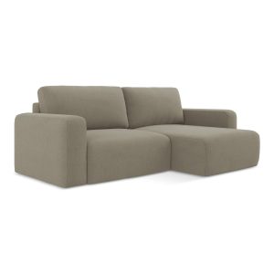 LaMiaSofa hoekbank rechts Ostia – textuurstof – donkerbeige – 244x149x