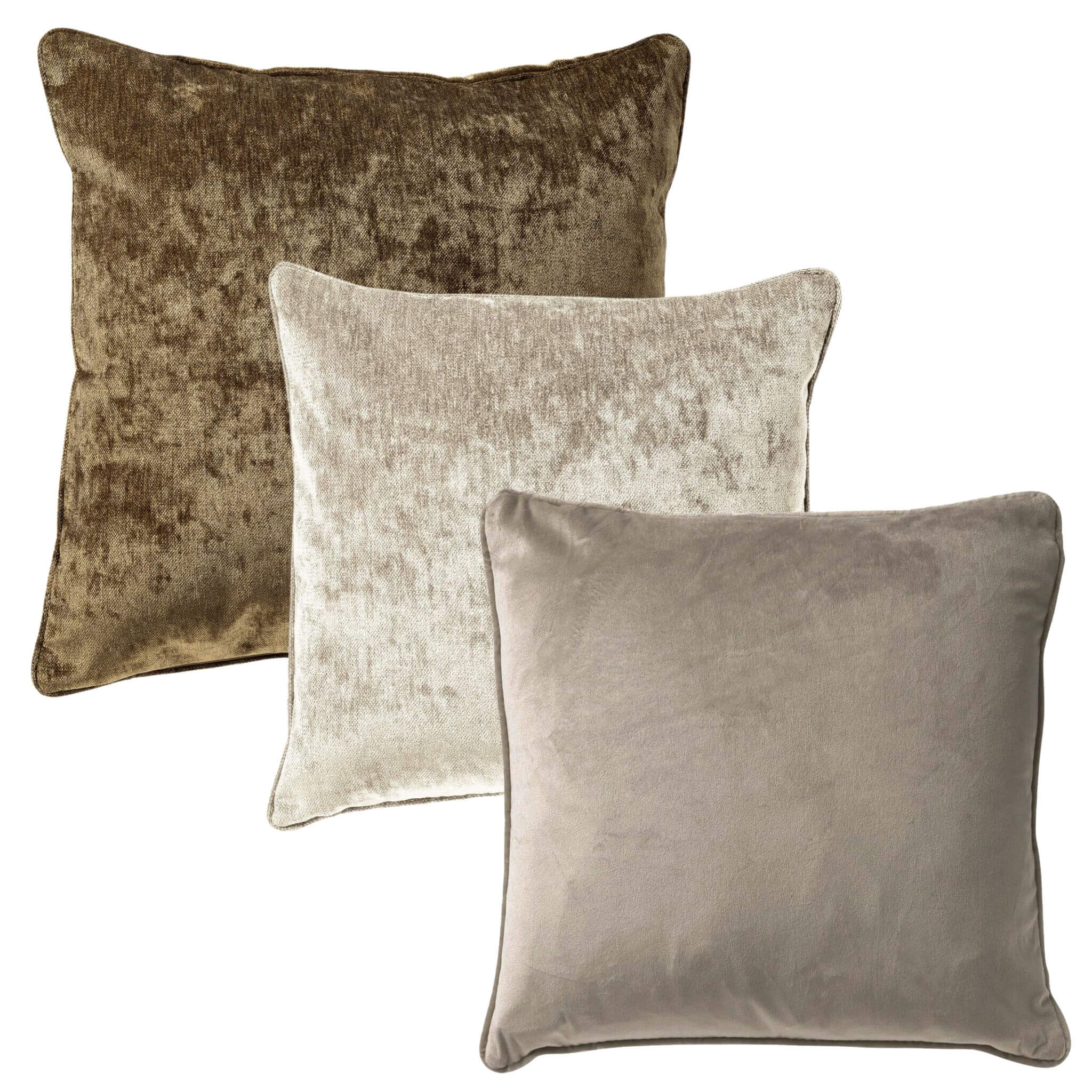 KUSSENSET - 3-delig - Elegant Layers - 60x60 cm en 45x45 cm - inclusie