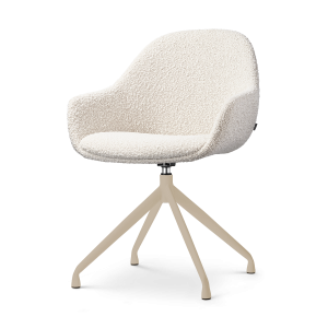 Nolon Nola-Mae draaibare eetkamerstoel bouclé beige beige onderstel Nolon Nola-Mae draaibare eetkamerstoel bouclé beige beige onderstel