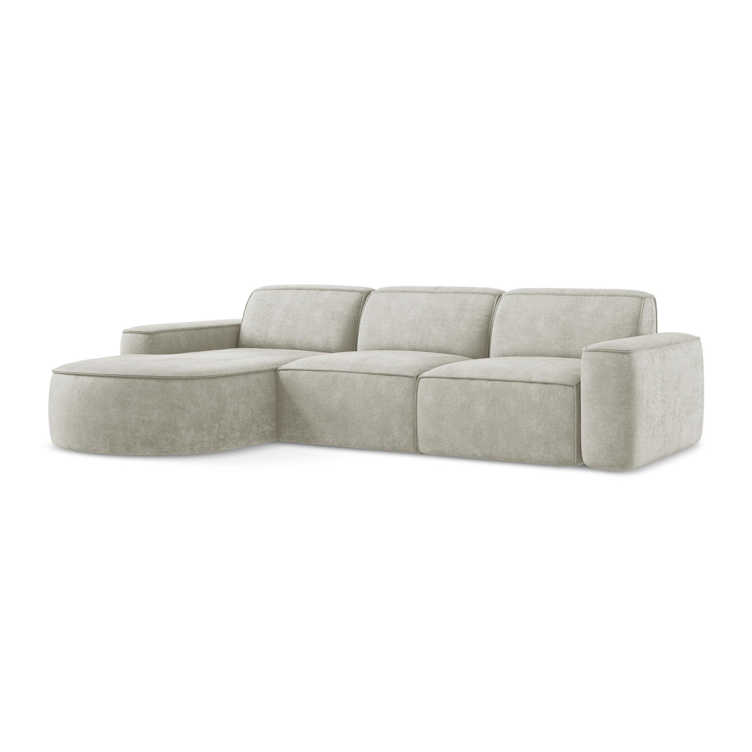 LaMiaSofa hoekbank links Melissa - chenille stof - parel - 284x166x70