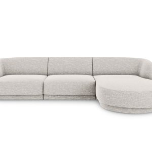 Micadoni rechter hoekbank Miley 4-zits, chenille, lichtgrijs – 156×255 Micadoni rechter hoekbank Miley 4-zits, chenille, lichtgrijs – 156×255