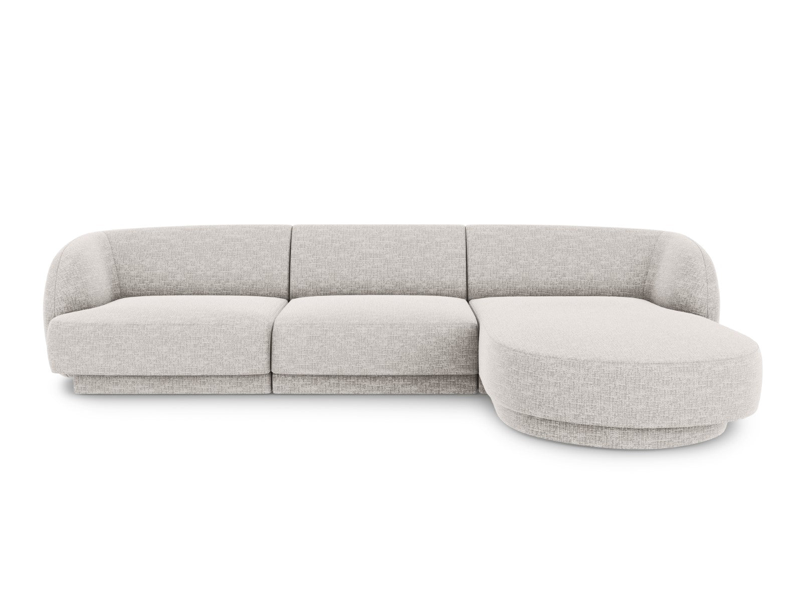 Micadoni rechter hoekbank Miley 4-zits, chenille, lichtgrijs - 156x255