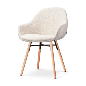 Nolon Nena-Mae Eetkamerstoel Bouclé Beige – Armleuning – Stof Nolon Nena-Mae Eetkamerstoel Bouclé Beige – Armleuning – Stof