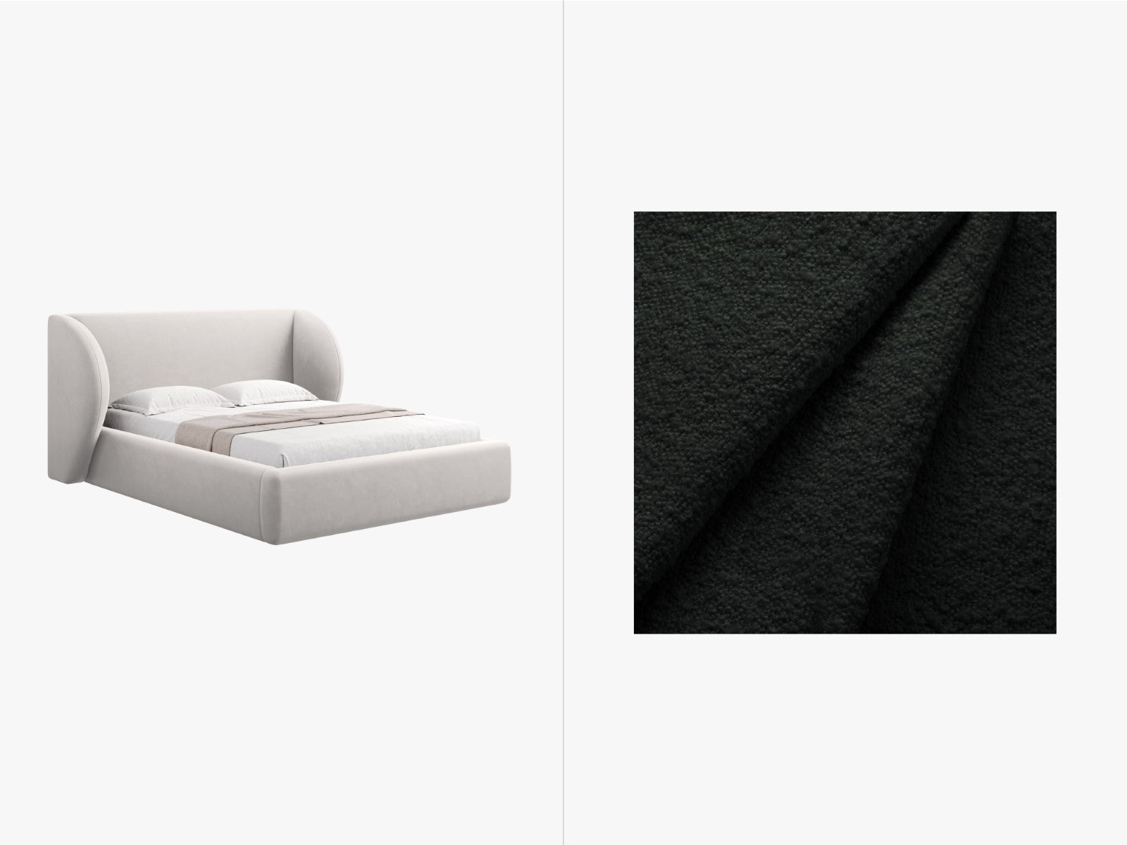 Micadoni Opbergbed met hoofdeinde Miley 200x160cm boucle donker olijfg
