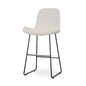 Nolon Nino-Fé Barkruk Ribstof Créme – Zwart Onderstel – 75 cm