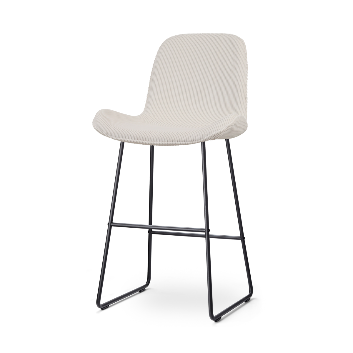 Nolon Nino-Fé Barkruk Ribstof Créme - Zwart Onderstel - 75 cm