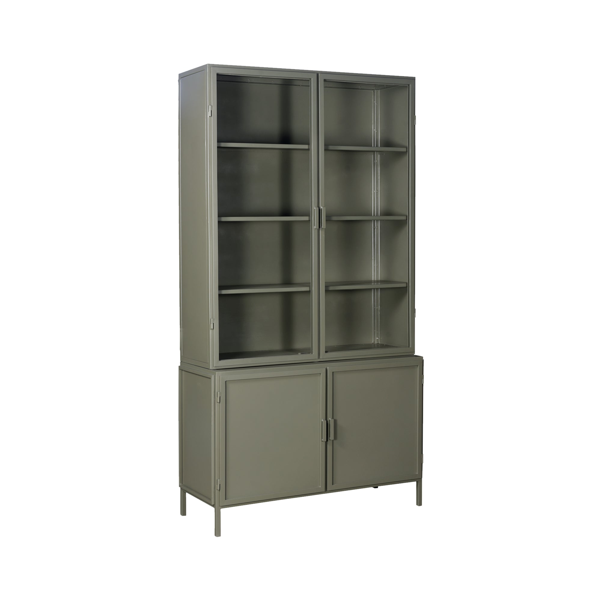 New Routz Vitrinekast Garland 4-deurs olijfgroen