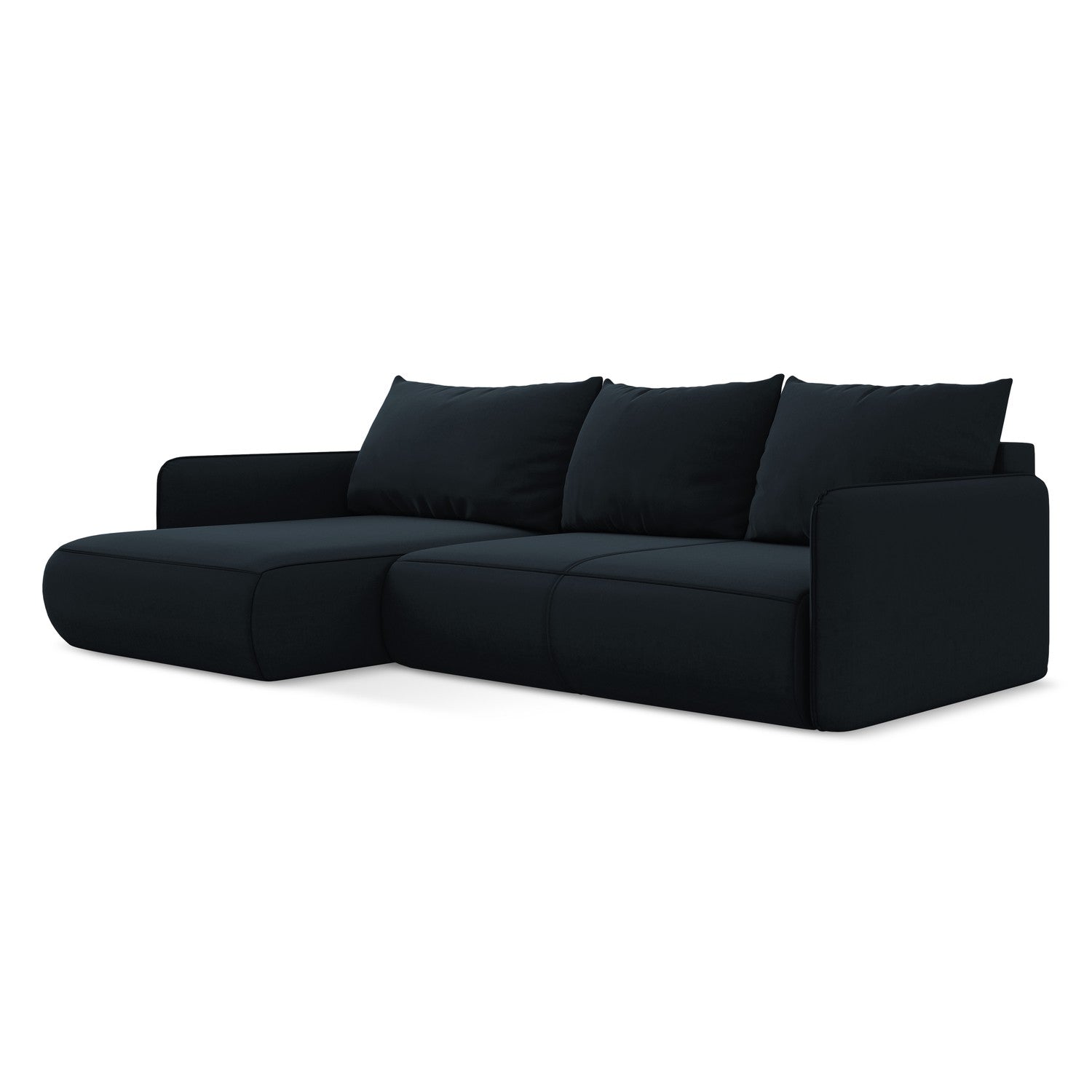 LaMiaSofa hoekbank links Palermo - velours - koningsblauw - 240x148x86