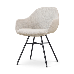 Nolon Noa-Mae Eetkamerstoel Beige Gemêleerd – Armleuning – Zwarte Pote Nolon Noa-Mae Eetkamerstoel Beige Gemêleerd – Armleuning – Zwarte Pote
