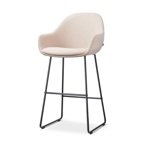 Nolon Nino-Mae Barkruk Beige – met Armleuning – Zwart – 75 cm