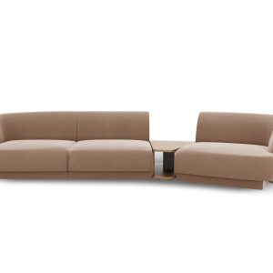 Micadoni Rechte modulaire bank Miley 3-zits, flueel, cappuccino – 126x Micadoni Rechte modulaire bank Miley 3-zits, flueel, cappuccino – 126x