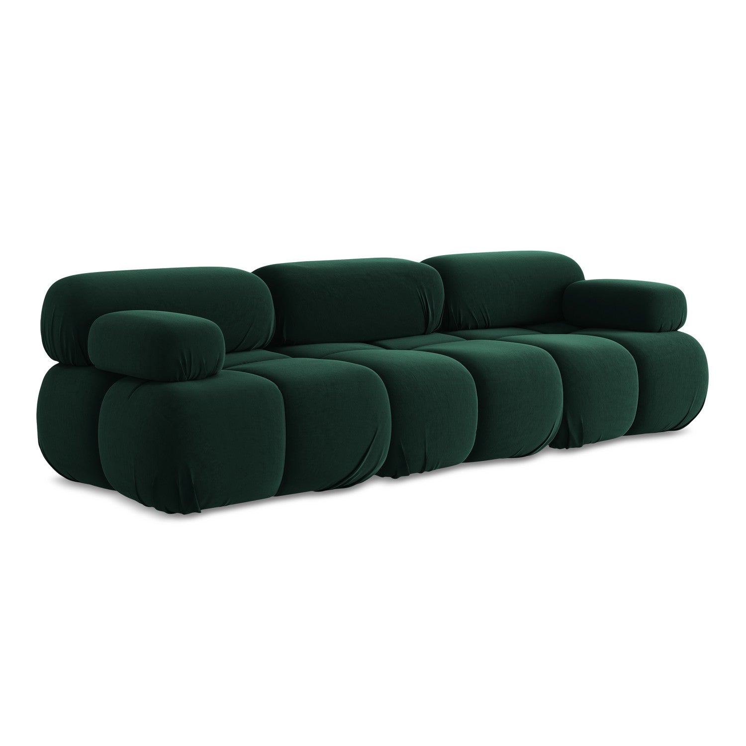 LaMiaSofa 3-zits bank Sanremo - velours - flessengroen - 285x96x70