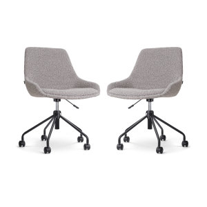 Nolon Nout-Isa Bureaustoelen Set van 2 – Bouclé Taupe – Zwart Nolon Nout-Isa Bureaustoelen Set van 2 – Bouclé Taupe – Zwart