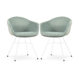 Nolon Noa-Otis Eetkamerstoelen Set van 2 – Zacht Groen – Witte Poten Nolon Noa-Otis Eetkamerstoelen Set van 2 – Zacht Groen – Witte Poten