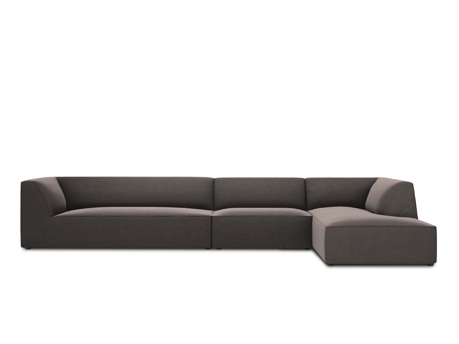 Micadoni rechter hoekbank Ruby 5-zits, flueel, donkergrijs - 180x366x6