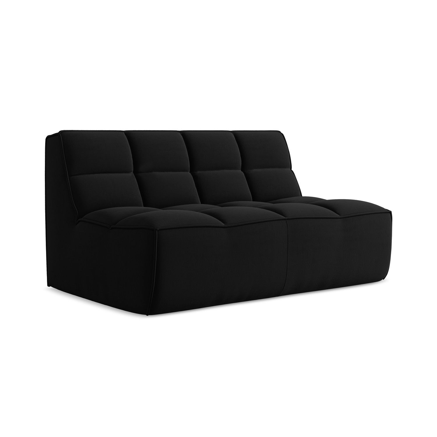 LaMiaSofa Tweezits modulaire bank Belluno - velours - zwart - 160x93x7