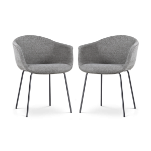Nolon Nora-Otis Eetkamerstoelen Set van 2 – Donkergrijs – Zwarte Poten Nolon Nora-Otis Eetkamerstoelen Set van 2 – Donkergrijs – Zwarte Poten