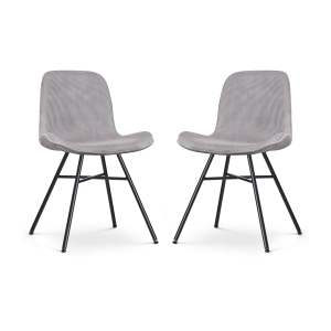 Nolon Noa-Fé Eetkamerstoelen Set van 2 – Rib Warm Grijs – Zwarte Poten Nolon Noa-Fé Eetkamerstoelen Set van 2 – Rib Warm Grijs – Zwarte Poten