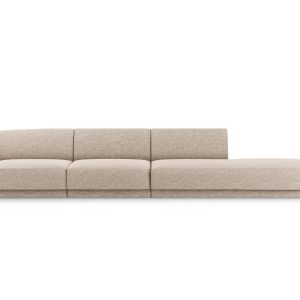 Micadoni Rechte bank Miley 4-zits, chenille, beige – 90x323x70cm Micadoni Rechte bank Miley 4-zits, chenille, beige – 90x323x70cm