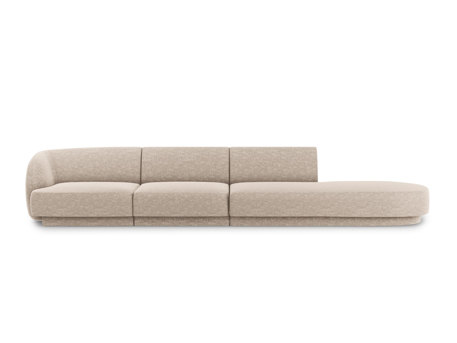 Micadoni Rechte bank Miley 4-zits, chenille, beige - 90x323x70cm