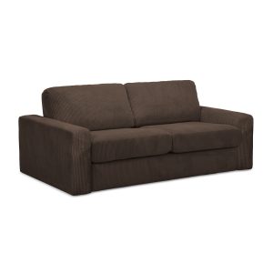 LaMiaSofa 3-zits slaapbank Como – ribfluweel – chocolade – 195x100x80 LaMiaSofa 3-zits slaapbank Como – ribfluweel – chocolade – 195x100x80