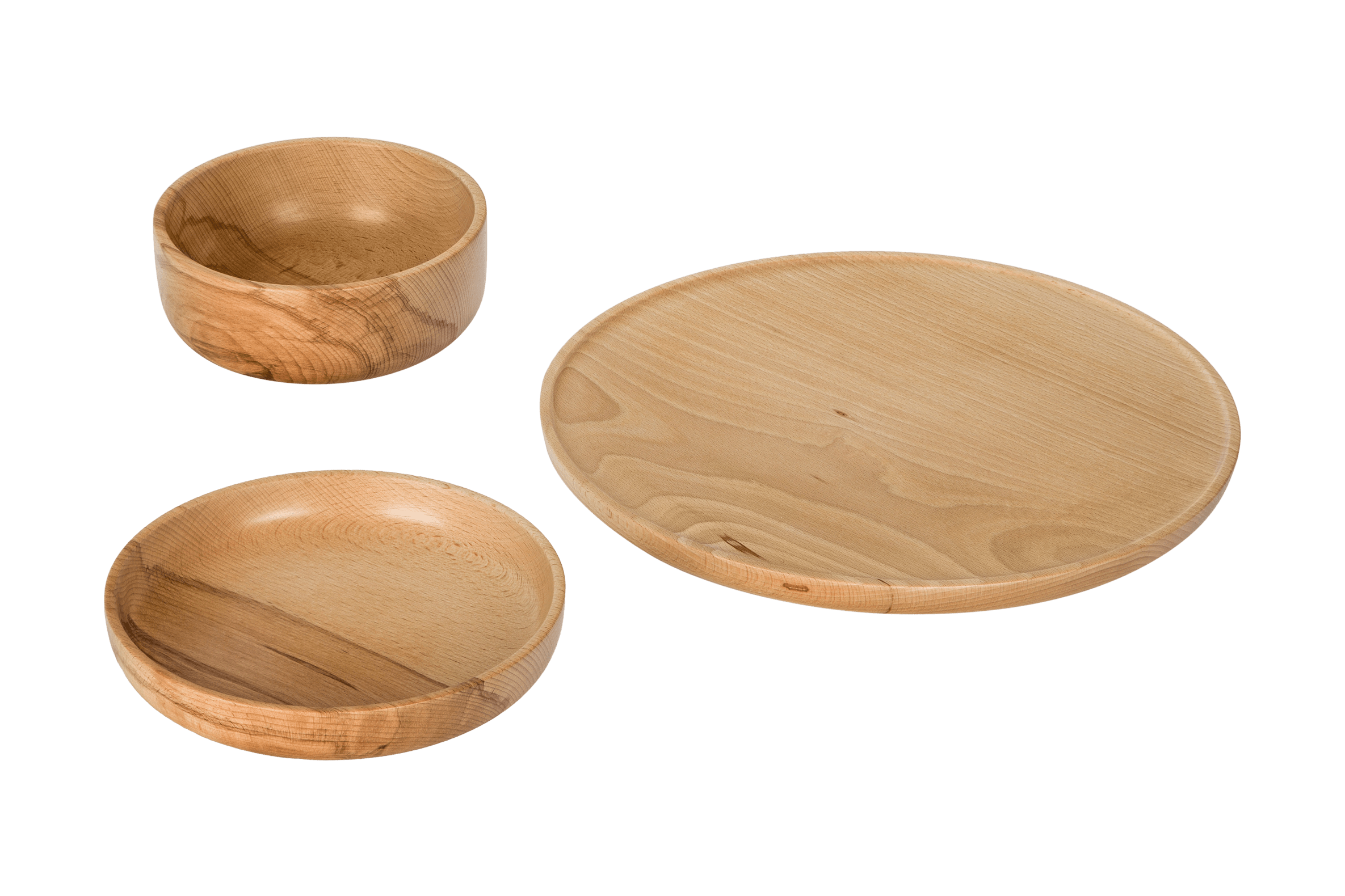 noo.ma OUL bord en kom set van 3 - Beechwood