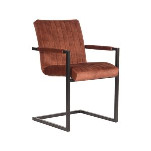 LABEL51 Eetkamerstoel Milo – Bruin Velvet – Set van 2