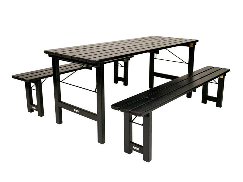 MaximaVida inklapbare picknickset Riga 200 cm blackwash - FSC vurenhou
