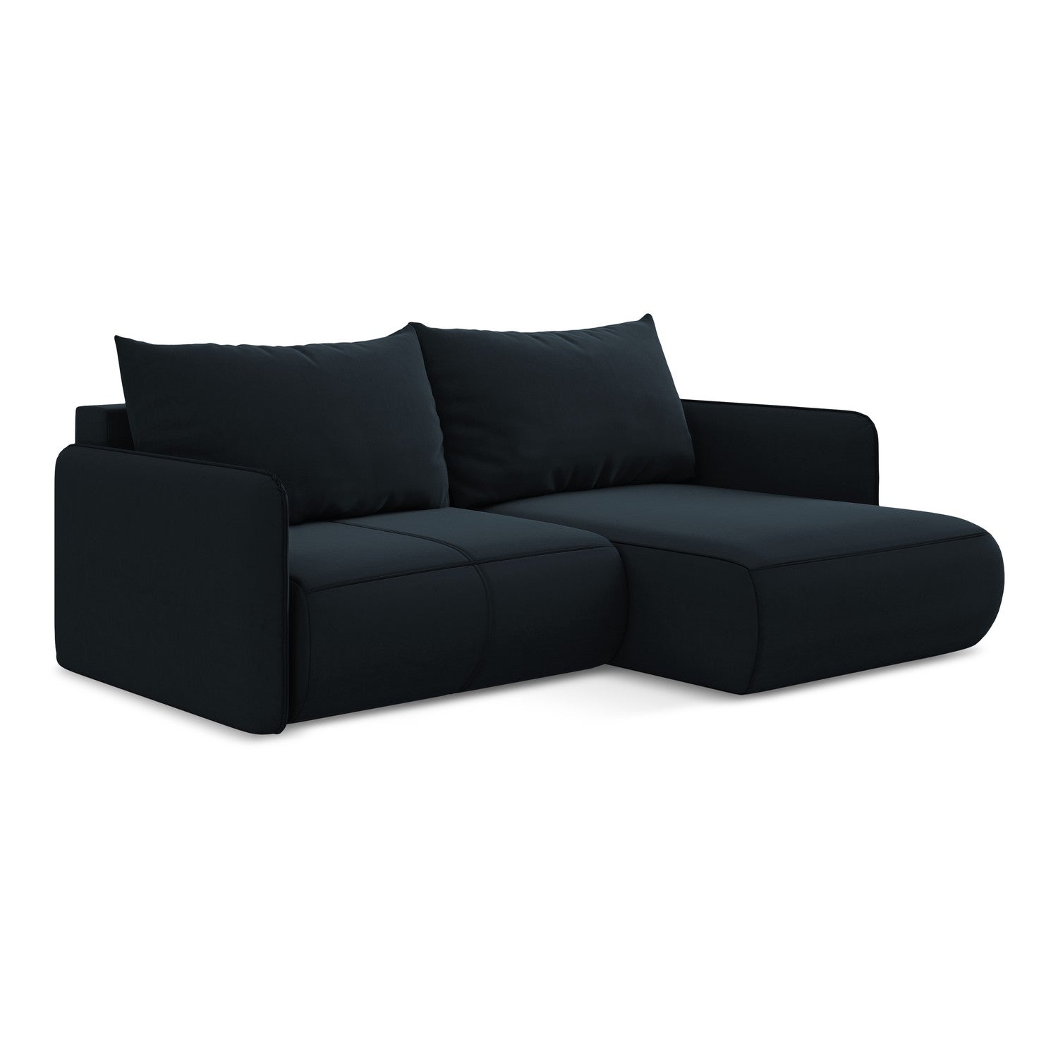 LaMiaSofa hoekbank rechts Palermo - velours - koningsblauw - 207x148x8