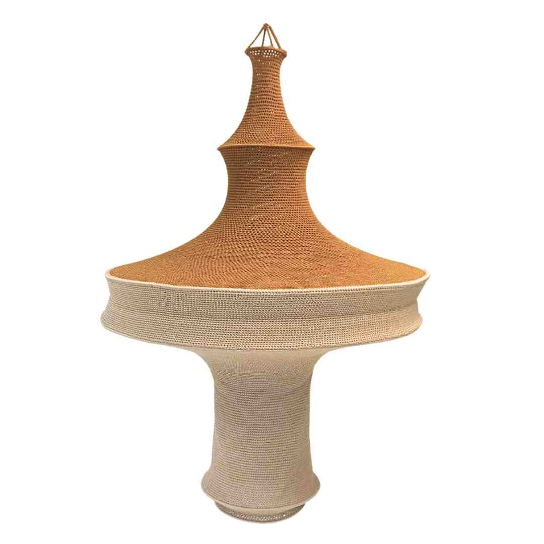 NOA MAY Hanglamp Luz XXL - bruin/zand - viscose - Ø 100 cm / H 150 cm