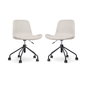 Nolon Nout-Fé Bureaustoelen Set van 2 – Beige – Zwart Onderstel Nolon Nout-Fé Bureaustoelen Set van 2 – Beige – Zwart Onderstel