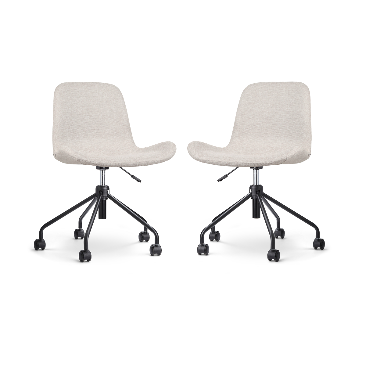 Nolon Nout-Fé Bureaustoelen Set van 2 - Beige - Zwart Onderstel