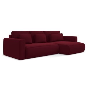 LaMiaSofa hoekbank rechts Perugia – velours – bourgondië – 278x149x82 LaMiaSofa hoekbank rechts Perugia – velours – bourgondië – 278x149x82