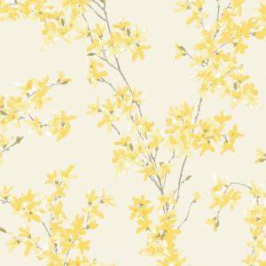 Laura Ashley Vliesbehang – Forstyhia Sunshine – 10mx52cm Laura Ashley Vliesbehang – Forstyhia Sunshine – 10mx52cm