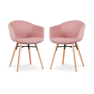 Nolon Nena-Otis Eetkamerstoelen Set van 2 – Zacht Roze – Houten Poten Nolon Nena-Otis Eetkamerstoelen Set van 2 – Zacht Roze – Houten Poten
