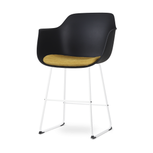 Nolon Nino-Liz Barkruk Zwart – Okergeel Kussen – Wit Frame – 65 cm Nolon Nino-Liz Barkruk Zwart – Okergeel Kussen – Wit Frame – 65 cm